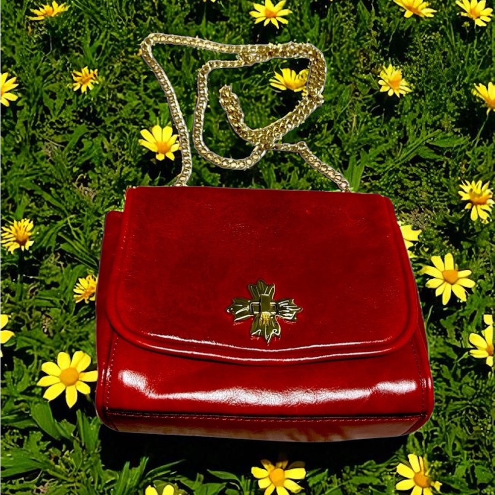 Patricia Nash red leather crossbody purse